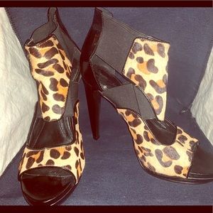 Calvin Klein Calf Hair Leopard Print Heels
